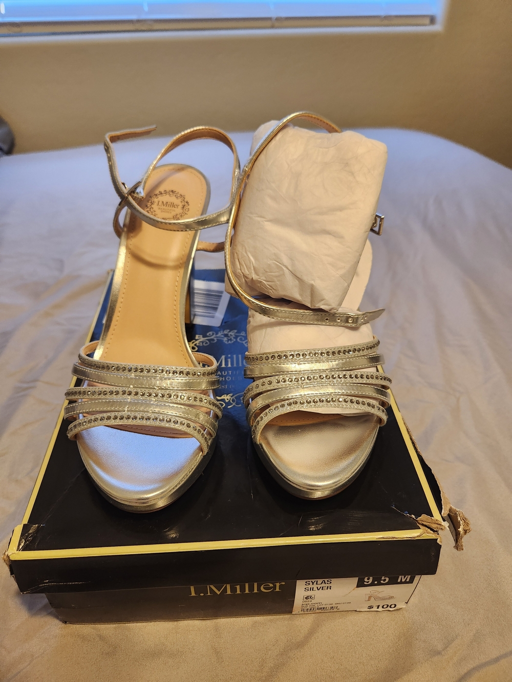 I. Miller Sylas Silver Strappy Heeled Sandals